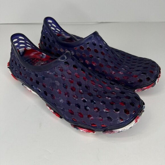 Beach Slip-On Purple/Blue with Red Sole Shoes Women's Size 11 Casual Lite Weight - Picture 2 of 9